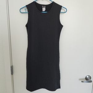 Buniel Black Sleeveless Mini Bodycon Dress with Side Slit